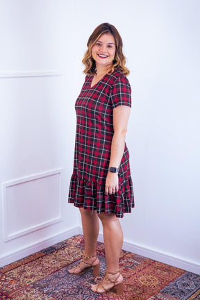 Vestido Verona - Babado Gola V e Manga Curta