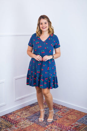 Vestido Verona - Babado Gola V e Manga Curta