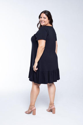 Vestido Verona - Babado Gola V e Manga Curta