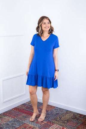 Vestido Verona - Babado Gola V e Manga Curta