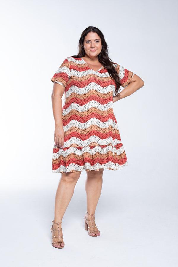 Vestido Verona - Babado Gola V e Manga Curta